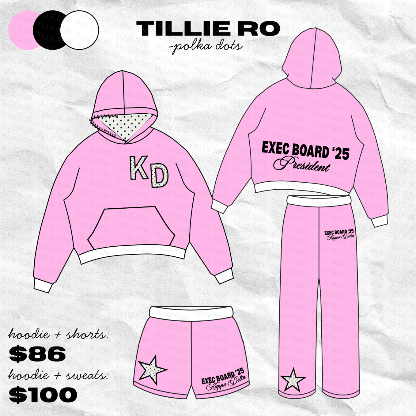 ASU Kappa Delta Exec Merch: Hoodie + Shorts