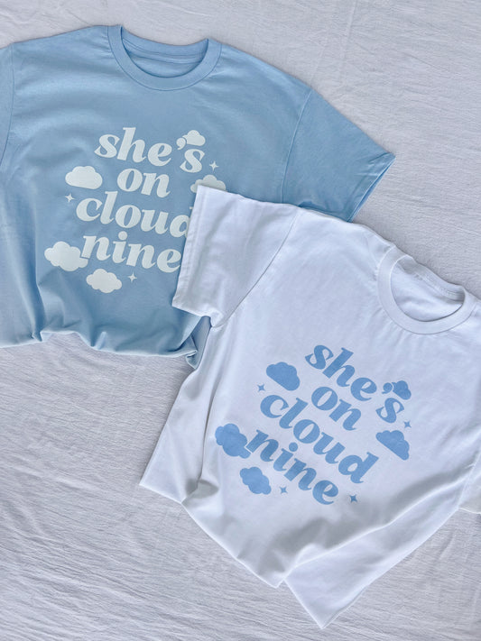 She's On Cloud Nine Bachelorette Party Tees