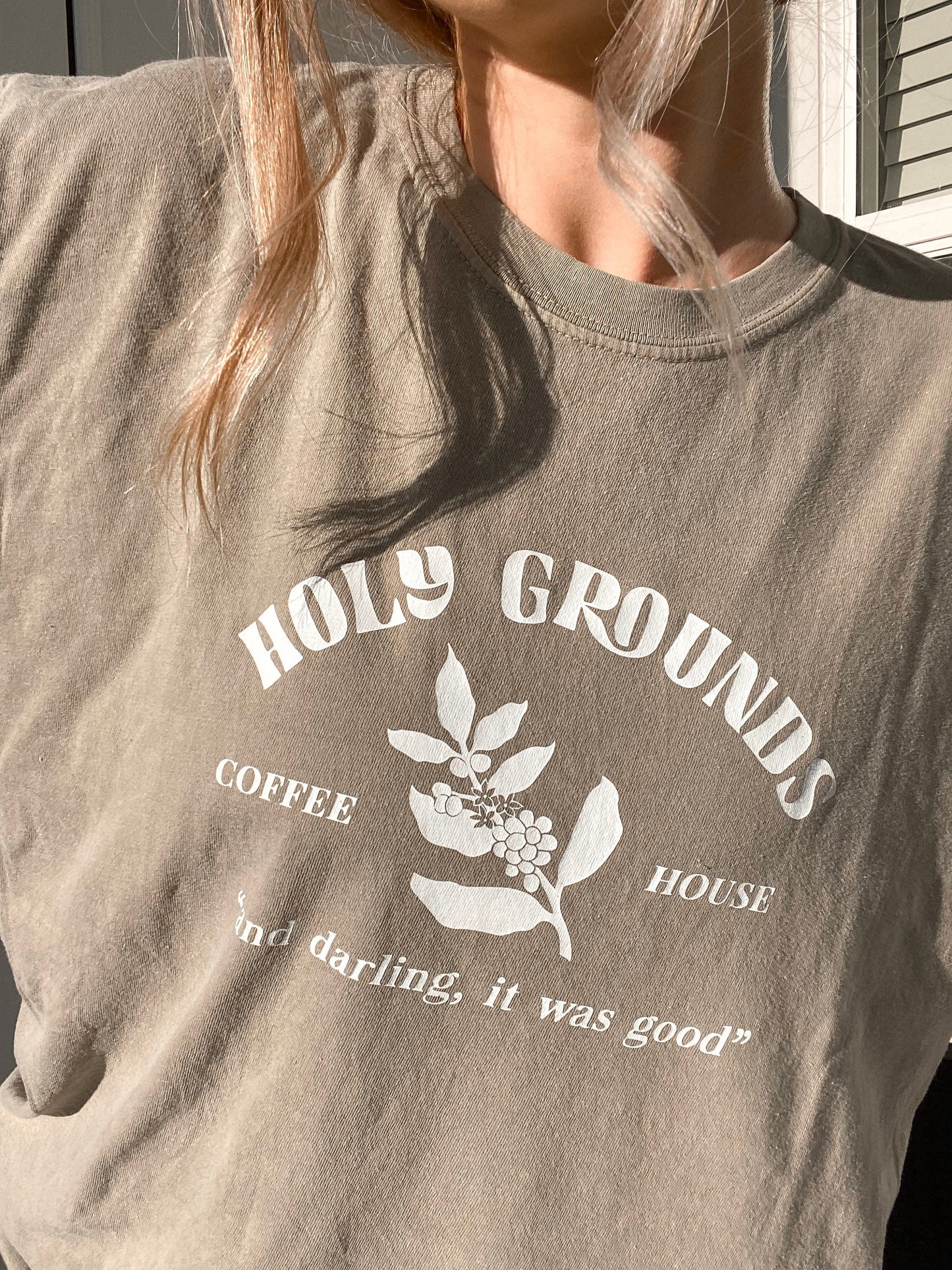 Holy Ground Comfort Colors Tee // TSwift Red Shirt // Holy Grounds Coffee Shop Tee // Gifts for Swifties // Taylor's Version Shirt