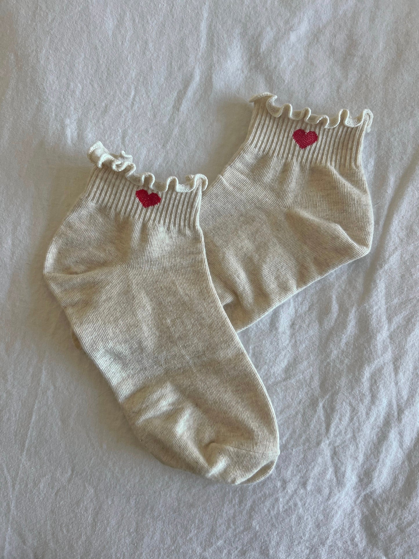 Embroidered Heart Socks